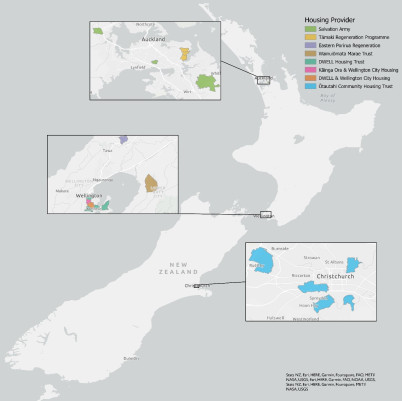 Map location housing providers